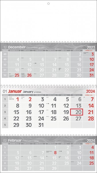Koledar 3-delni spirala 2024