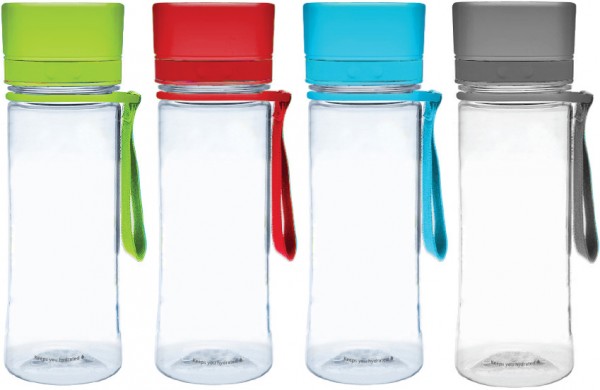 Bidon 0,60 l BPA free prozoren z barvnim pokrovom