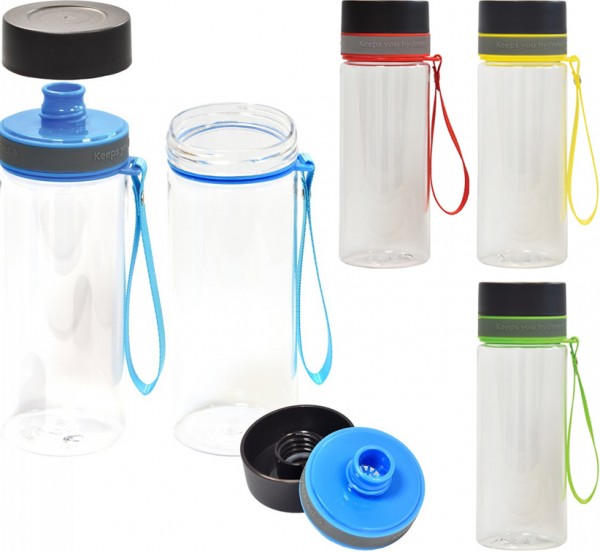 Bidon 0,63 l BPA free prozoren z dvobarvnim pokrovom
