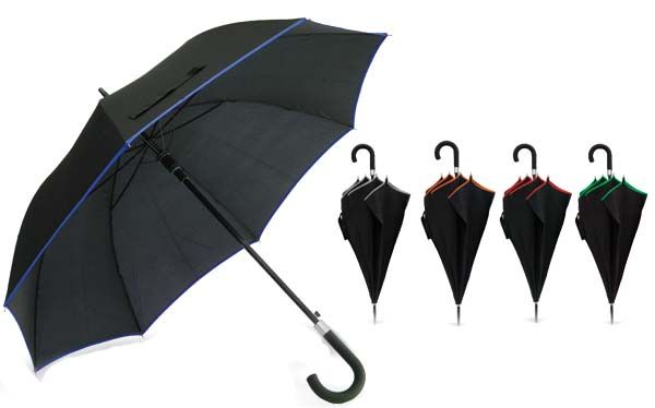 Dežnik 113cm Avt gum-kljuka barv-rob