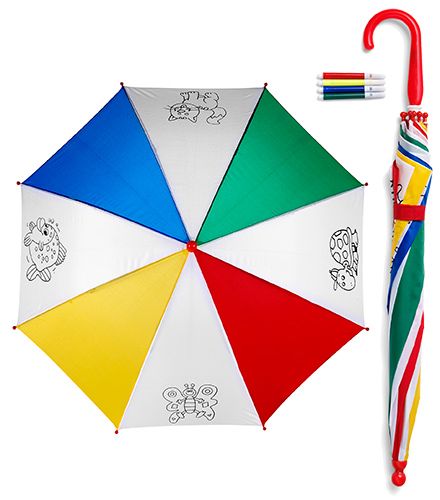 Dežnik otroški 68cm bel-barve