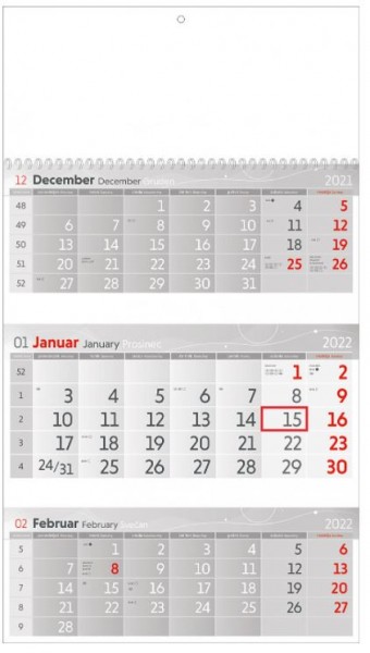 Koledar 3-mesečni 1-listni spirala 2024