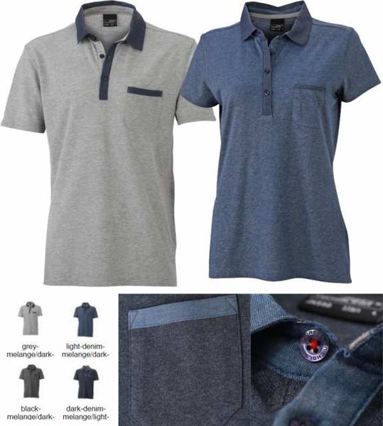 Majica polo melirana pique James & Nicholson