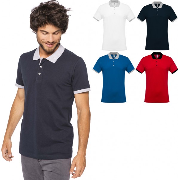 Moška polo majica z barvnim ovratnikom