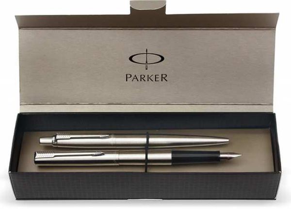 Set parker jotter jeklo nalivno pero + kemični